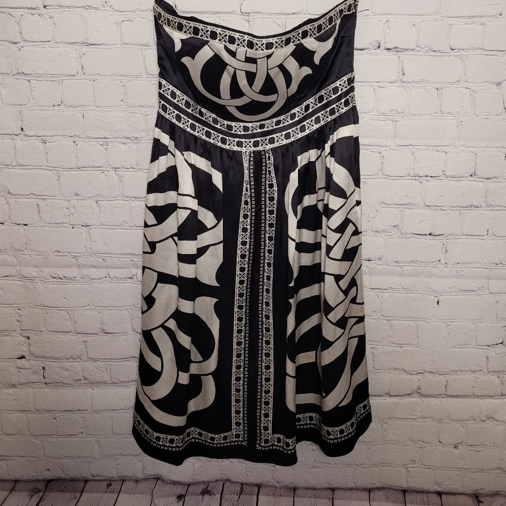 White House Black Market Strapless Silk‎ Dress Size 2
